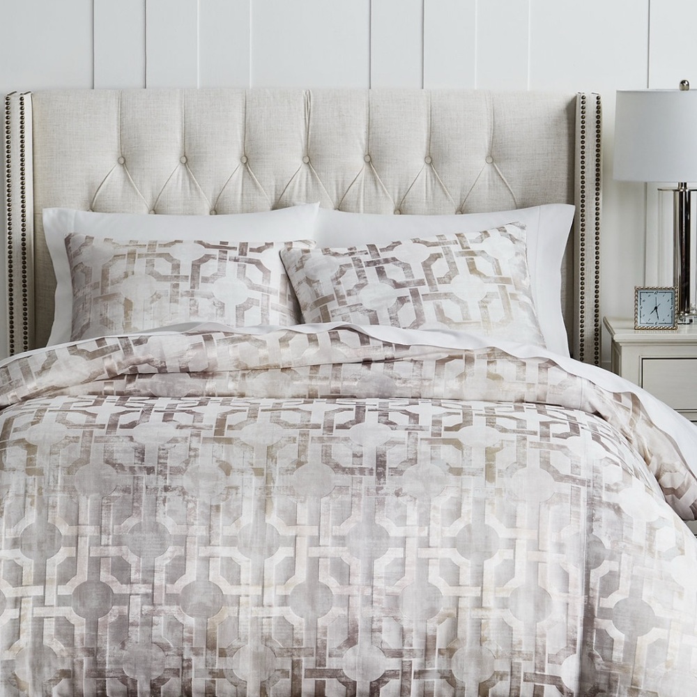 Hotel Collection Cream and Brown Patterned Duvet Cover